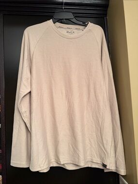 RVCA Men's Long Sleeve Crewneck Shirt - Light Beige